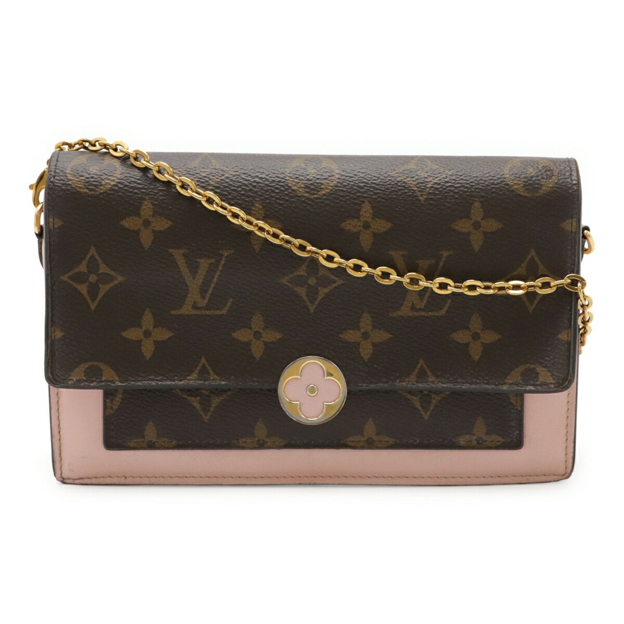 Louis Vuitton Monogram Rose Ballerine Monogram Chain/Shoulder Wallet (Pre-Owned)