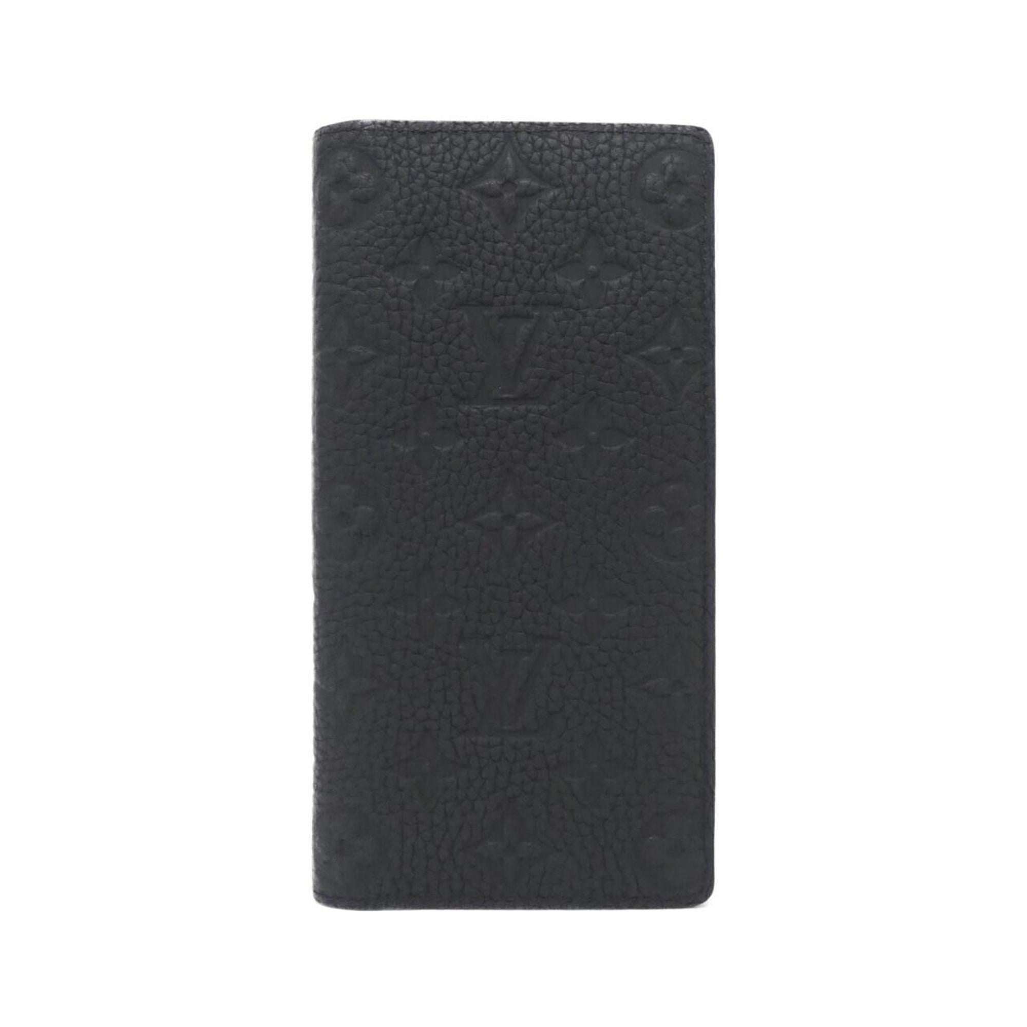 Louis Vuitton Black Leather Long Wallet (Bi-Fold) (Pre-Owned)