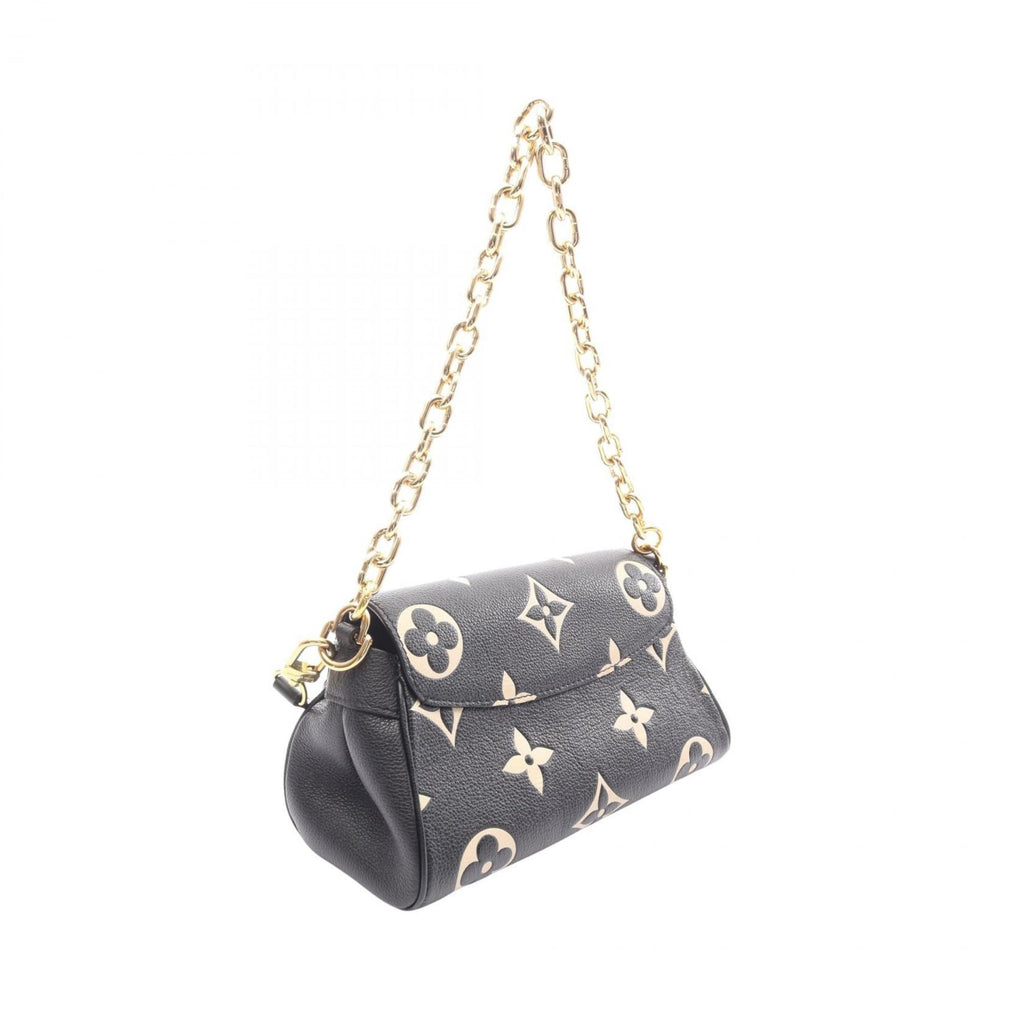 Louis Vuitton Beige Black Leather Handbag (Pre-Owned)