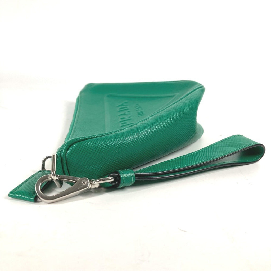 Triangle Logo Zip Crossbody Bag Leather Small