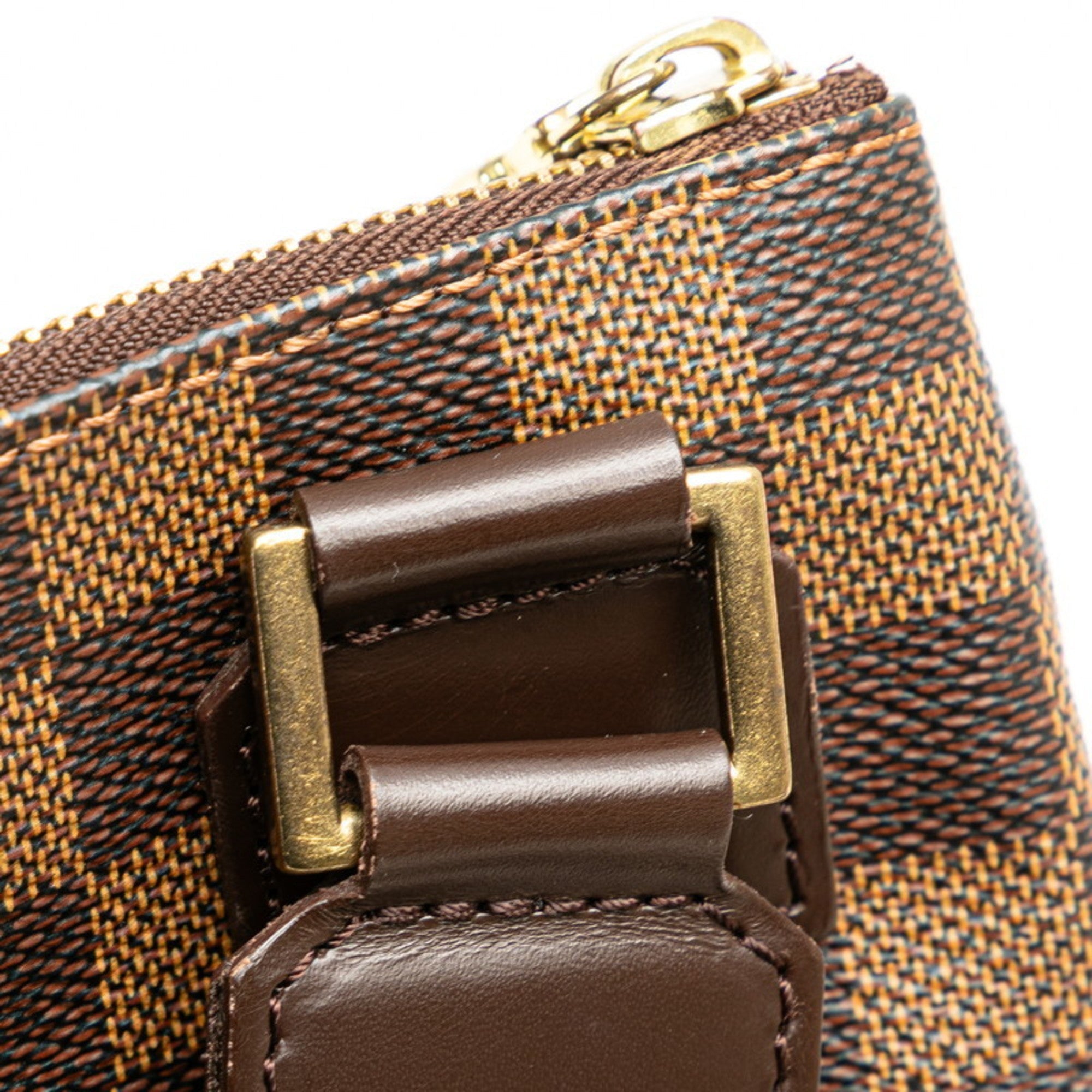 Louis Vuitton Damier Brown Damier Canvas Pvc Leather Pochette Shoulder Bag (Pre-Owned)