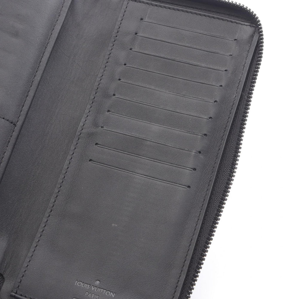 Louis Vuitton Black Noir Leather Long Wallet (Bi-Fold) (Pre-Owned)
