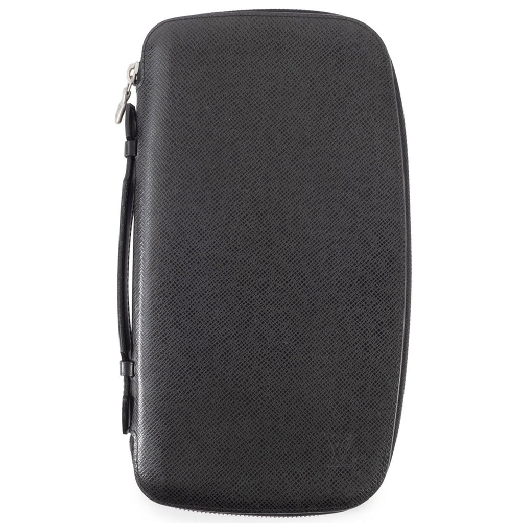 Louis Vuitton Black Taiga Leather Leather Long Bill Wallet (Bi-Fold) (Pre-Owned)