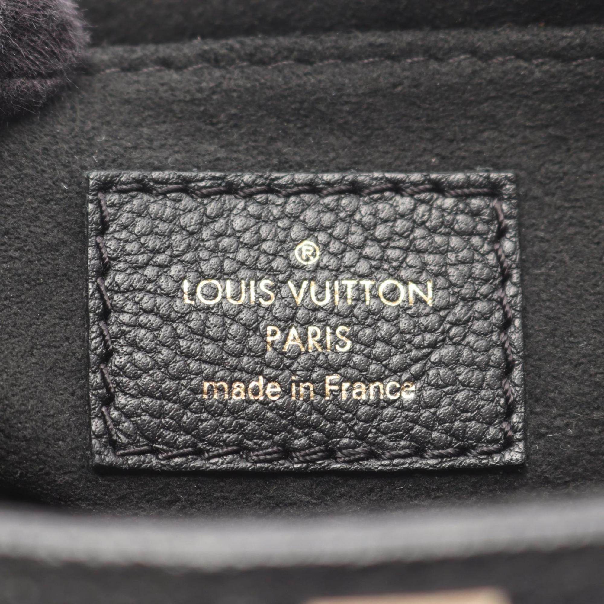 Louis Vuitton Beige Black Leather Handbag (Pre-Owned)