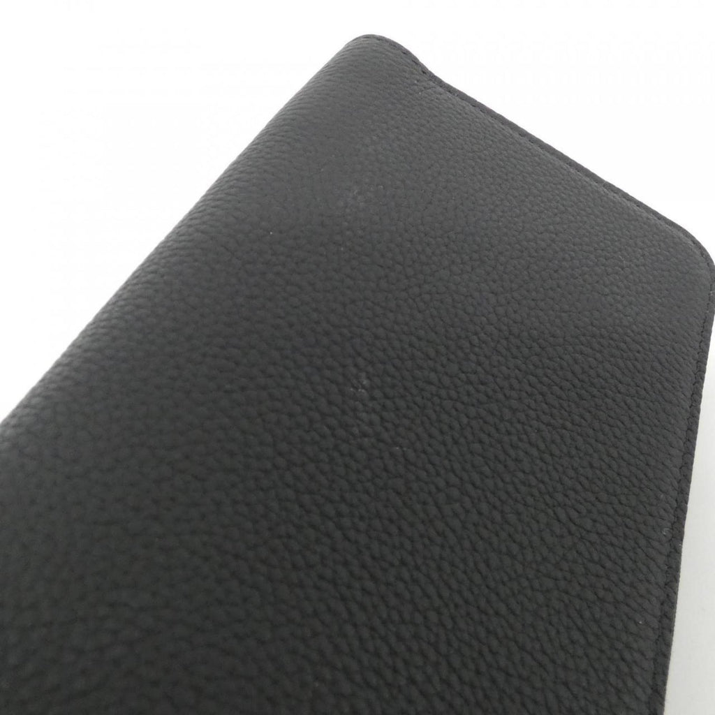 Louis Vuitton Black Leather Long Wallet (Bi-Fold) (Pre-Owned)