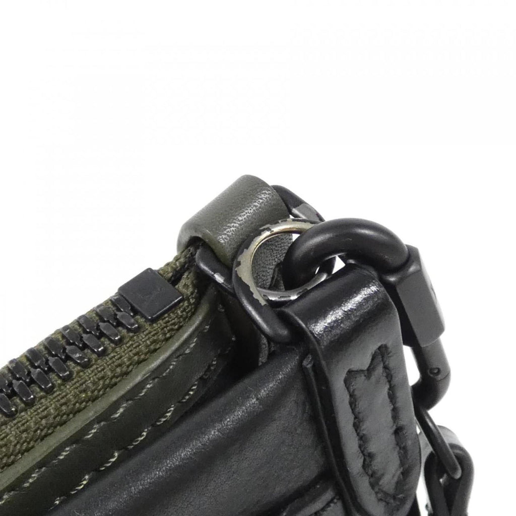 Louis Vuitton Black Khaki Leather Shoulder Bag (Pre-Owned)