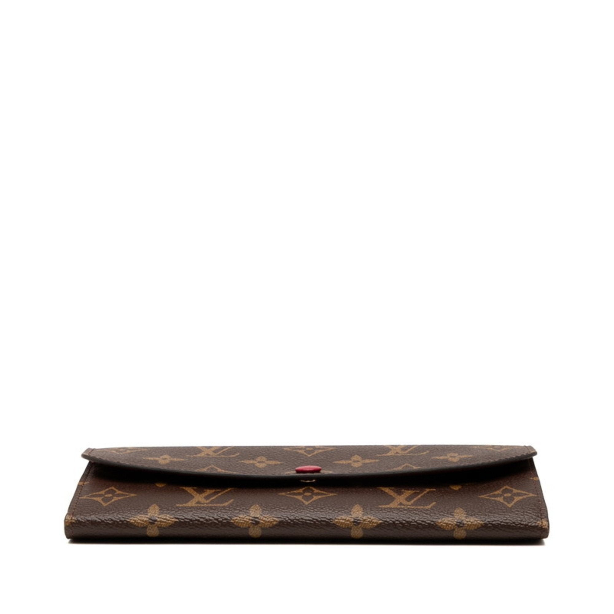 Louis Vuitton Brown Fuchsia Pink Pvc Leather Long Wallet (Bi-Fold) (Pre-Owned)