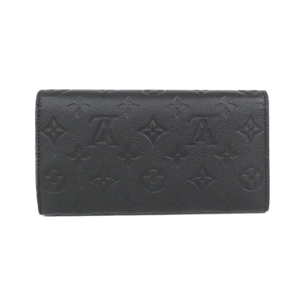 Louis Vuitton Black Leather Long Wallet (Bi-Fold) (Pre-Owned)
