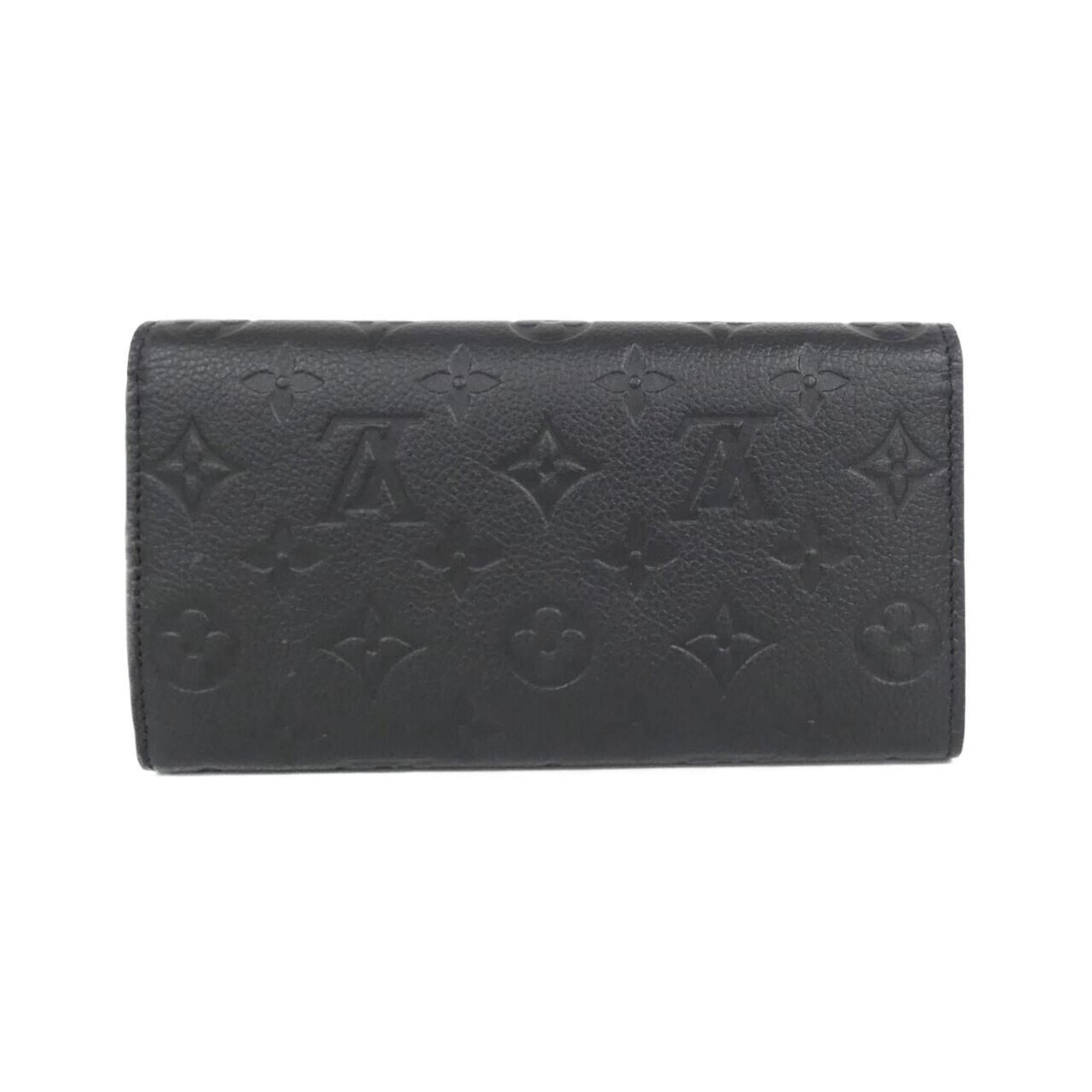 Louis Vuitton Black Leather Long Wallet (Bi-Fold) (Pre-Owned)