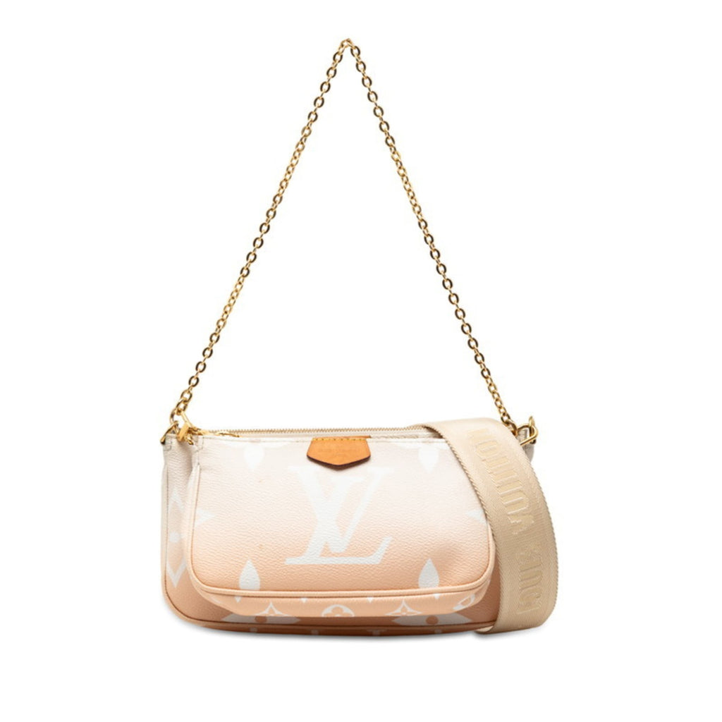 Louis Vuitton Pink Beige Pvc Leather Shoulder Bag (Pre-Owned)