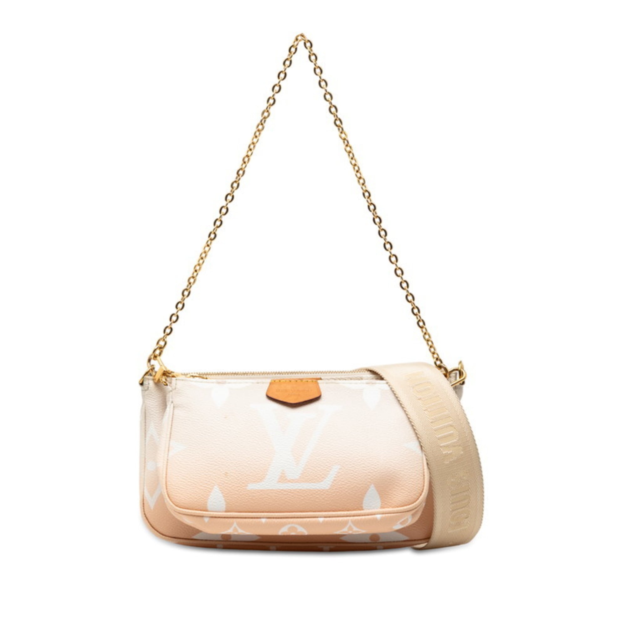 Louis Vuitton Pink Beige Pvc Leather Shoulder Bag (Pre-Owned)