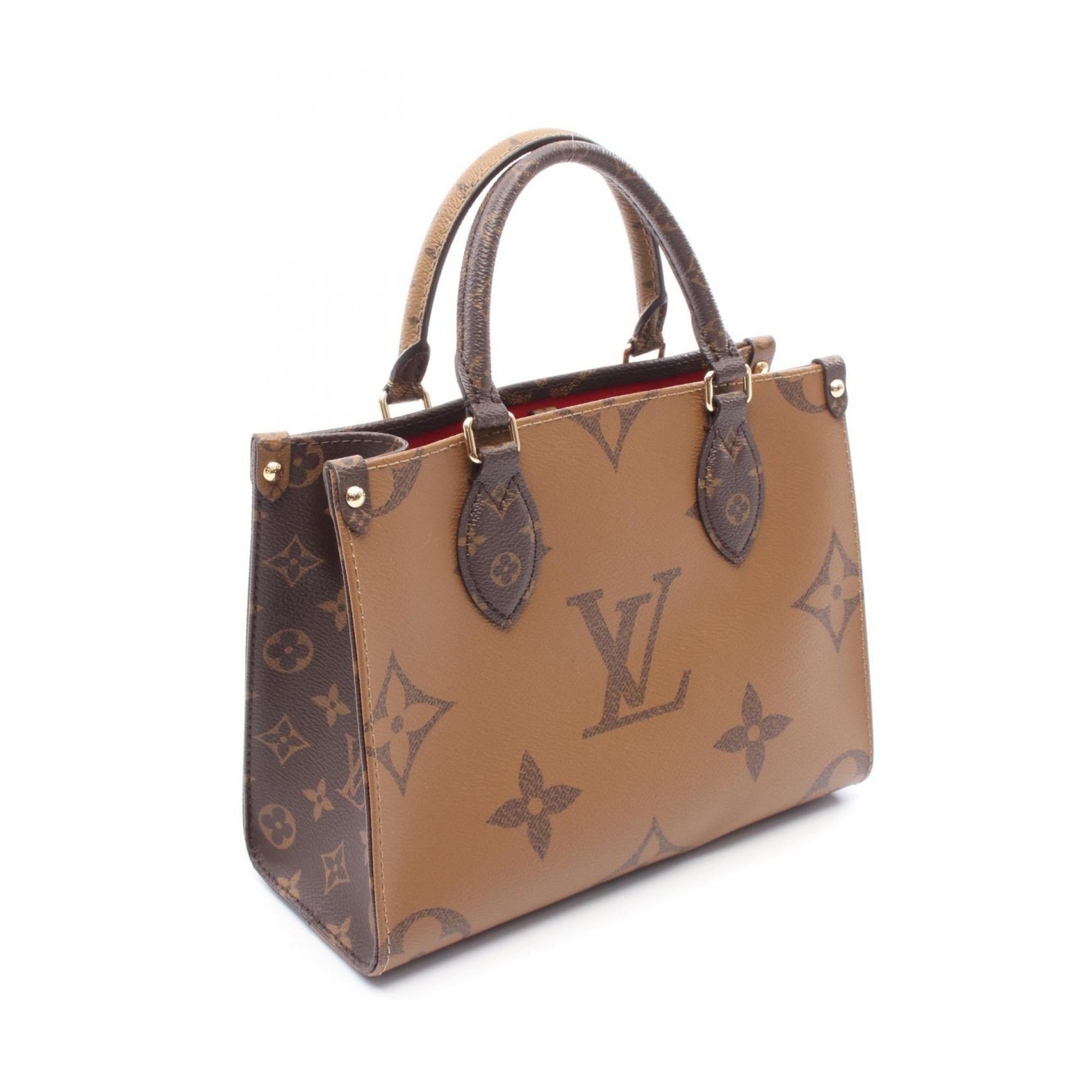 Louis Vuitton Beige Brown Coated Canvas Handbag (Pre-Owned)