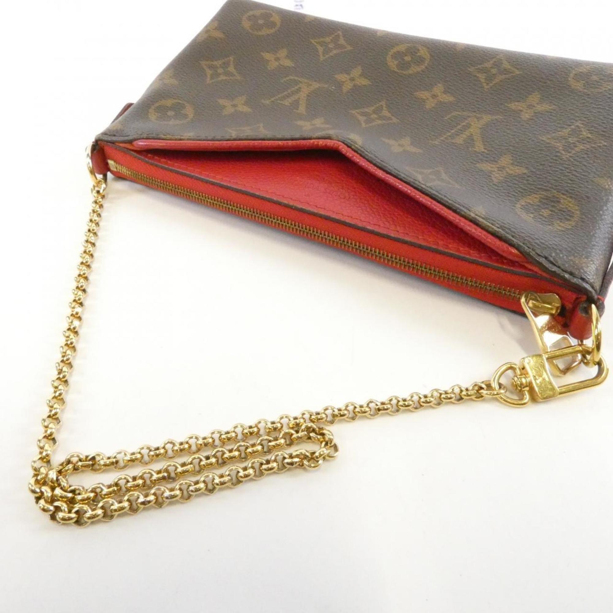 Louis Vuitton Brown Dark Brown Coated Canvas Shoulder Bag (Pre-Owned)