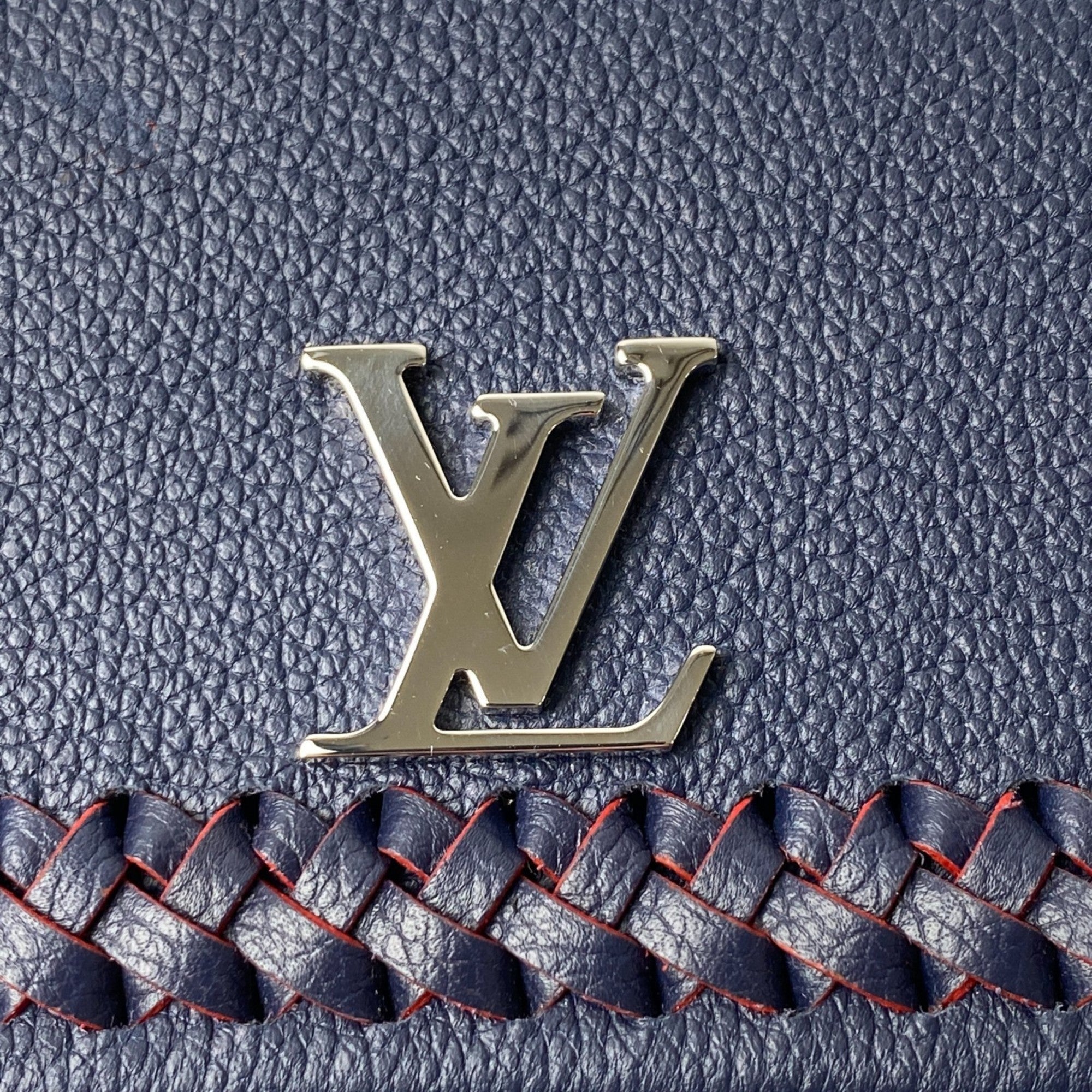 Louis Vuitton Navy Leather Long Wallet (Bi-Fold) (Pre-Owned)