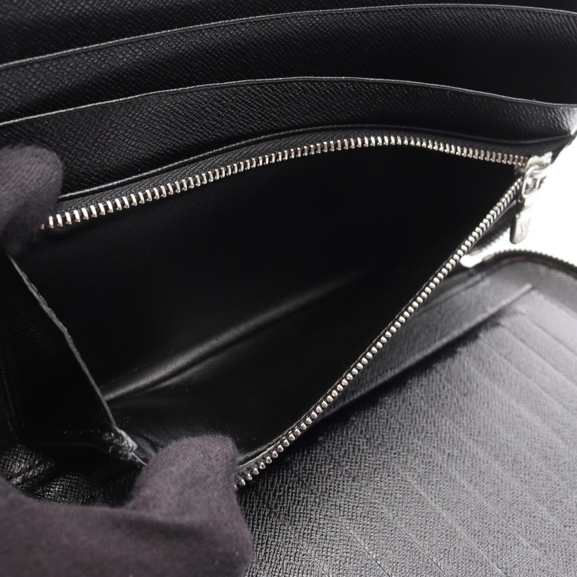 Louis Vuitton Black Leather Long Wallet (Bi-Fold) (Pre-Owned)