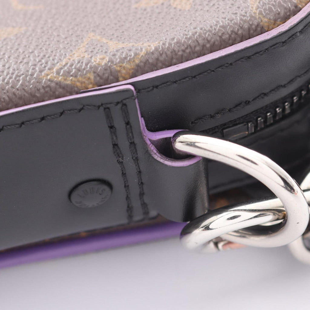 Louis Vuitton Black Brown Monogram Macassar Purple Coated Canvas Shoulder Bag (Pre-Owned)