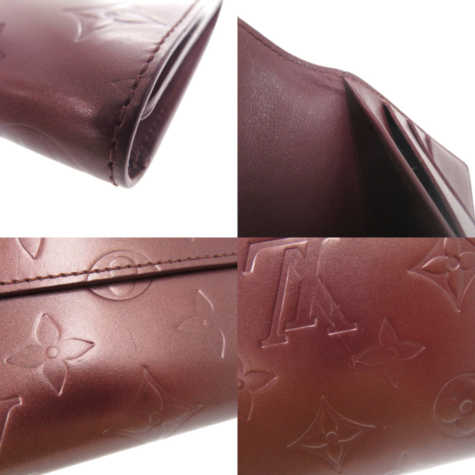 Louis Vuitton Violet Monogram Mat Long Wallet (Tri-Fold) (Pre-Owned)