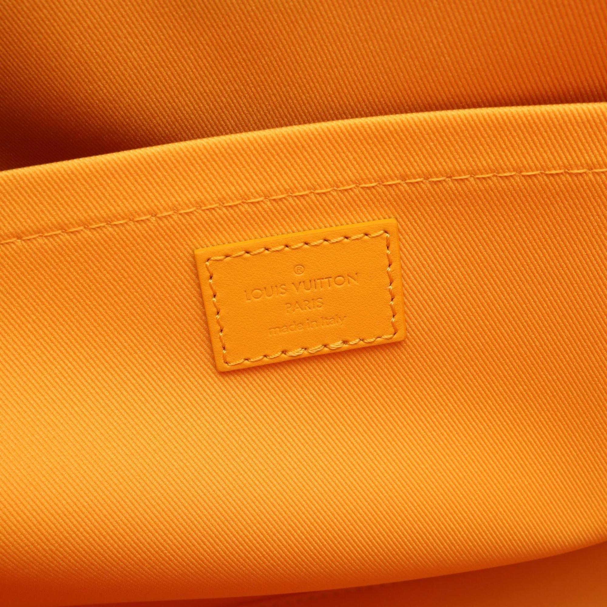 Louis Vuitton Yellow Coated Canvas Leather Tote Bag (Pre-Owned)