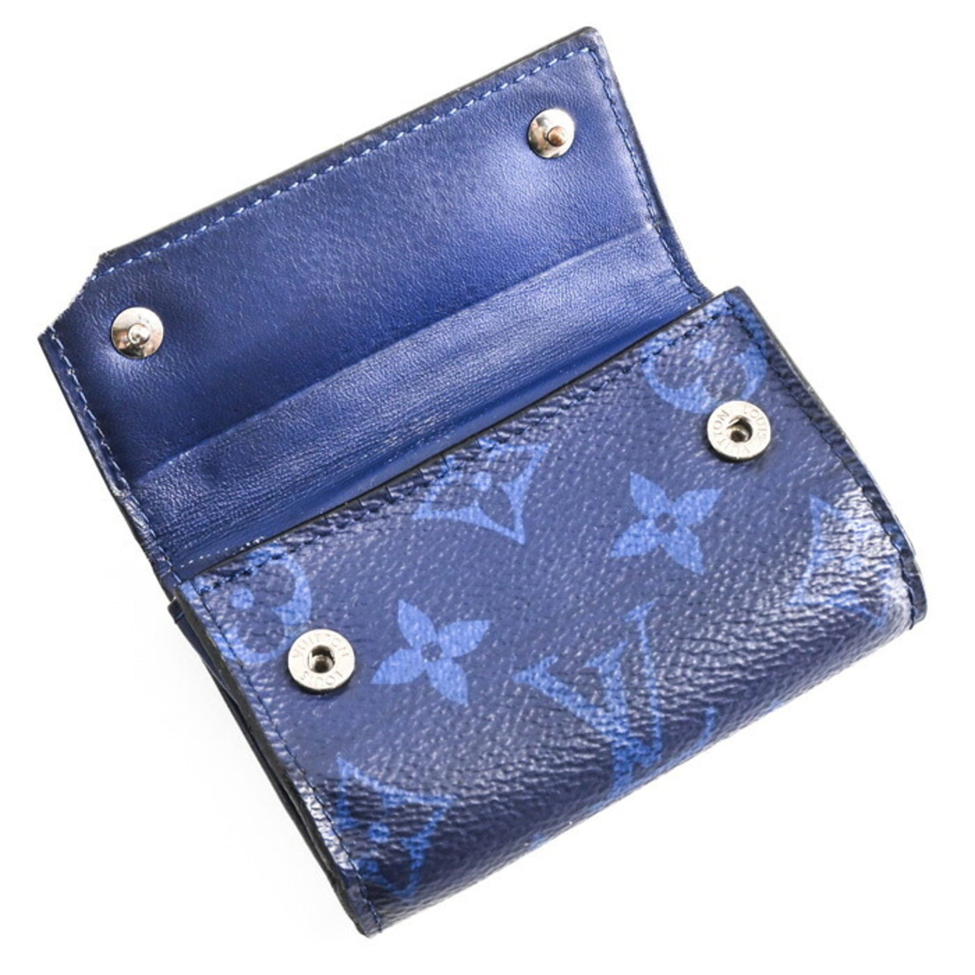 Louis Vuitton Blue Taigarama Wallet (Tri-Fold) (Pre-Owned)