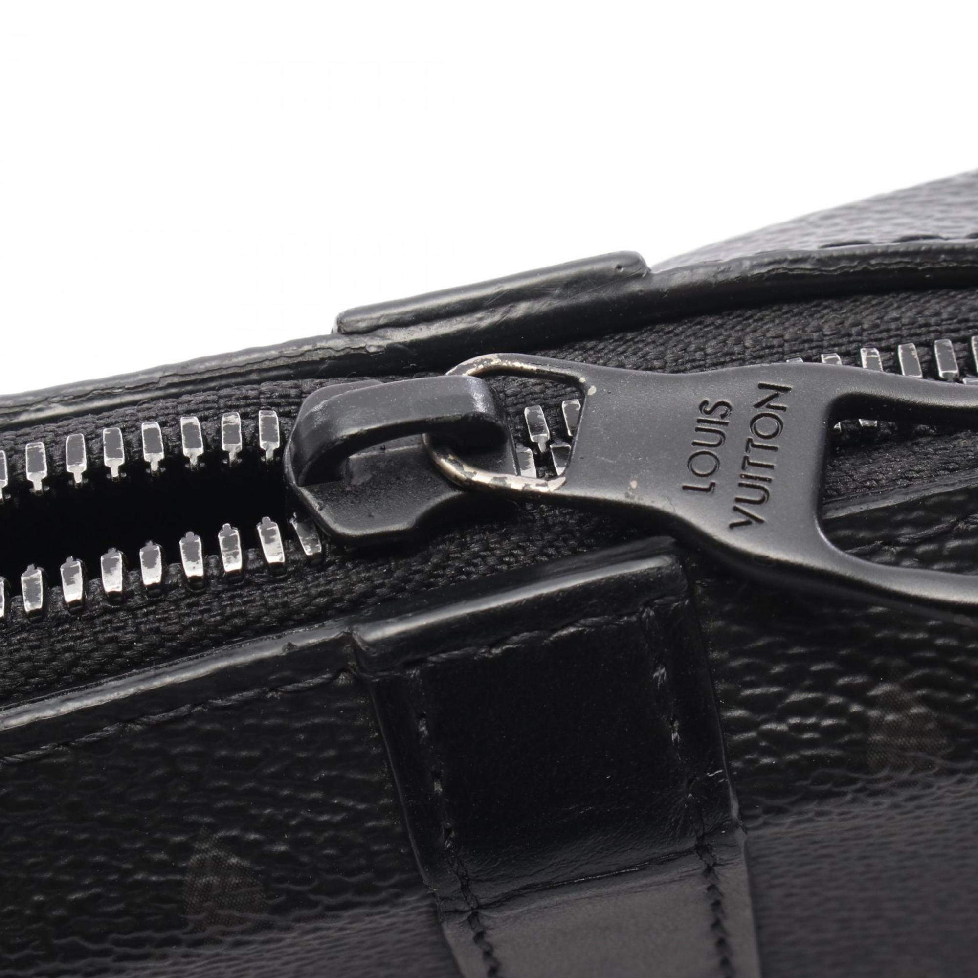 Louis Vuitton Black Coated Canvas Leather Shoulder Bag (Pre-Owned)