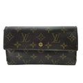 Louis Vuitton Brown Leather Long Wallet (Tri-Fold) (Pre-Owned)