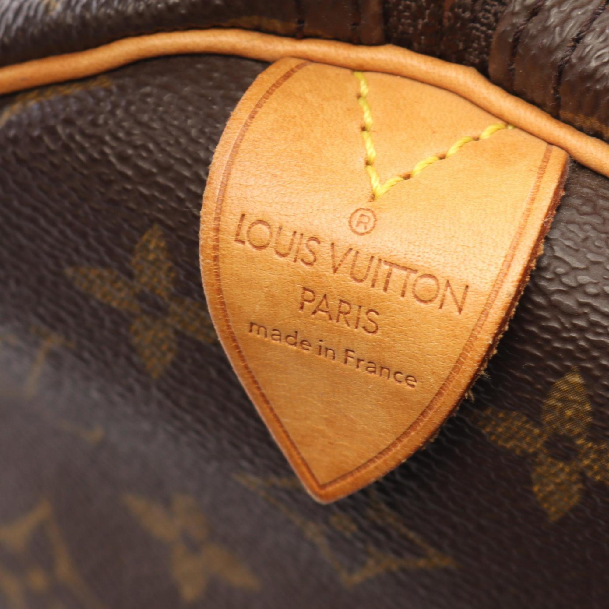 Louis Vuitton Brown Coated Canvas Leather Boston Bag (Pre-Owned)