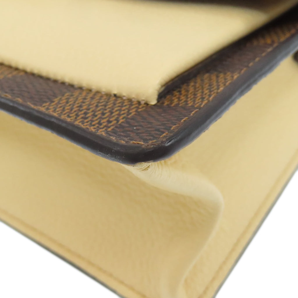 Louis Vuitton Brown Damier Canvas Ebene Damier Canvas Chain/Shoulder Wallet (Pre-Owned)