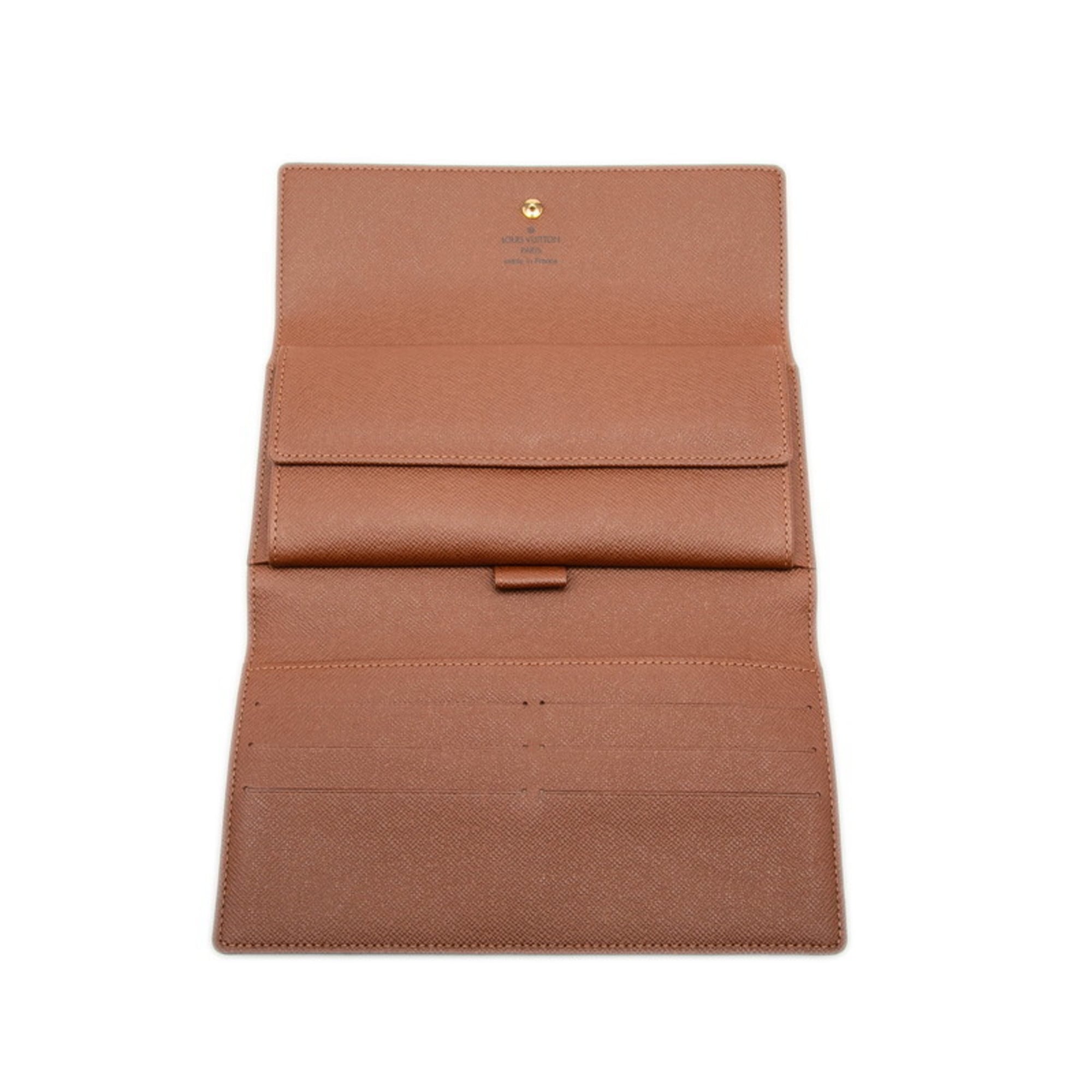 Louis Vuitton Brown Pvc Leather Long Wallet (Tri-Fold) (Pre-Owned)