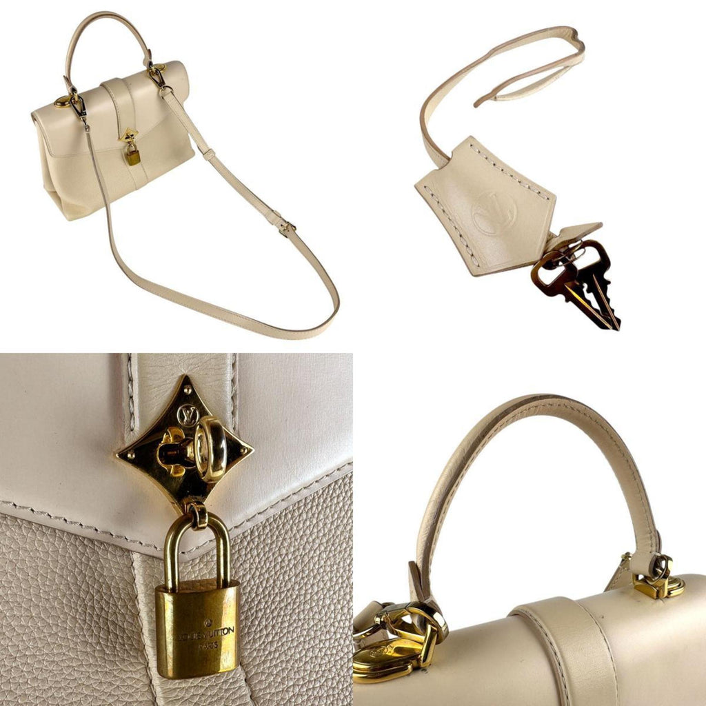 Louis Vuitton Light Beige Leather Handbag Shoulder Bag (Pre-Owned)