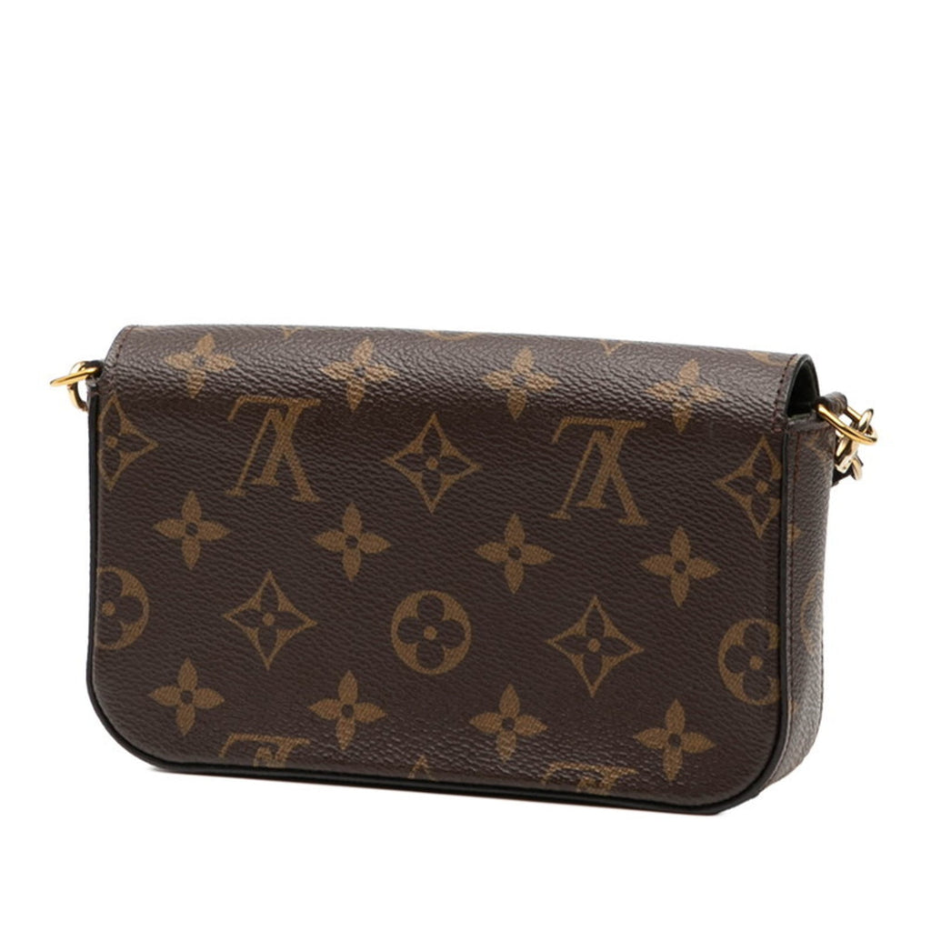 Louis Vuitton Brown Green Khaki Pvc Leather Pochette Shoulder Bag (Pre-Owned)