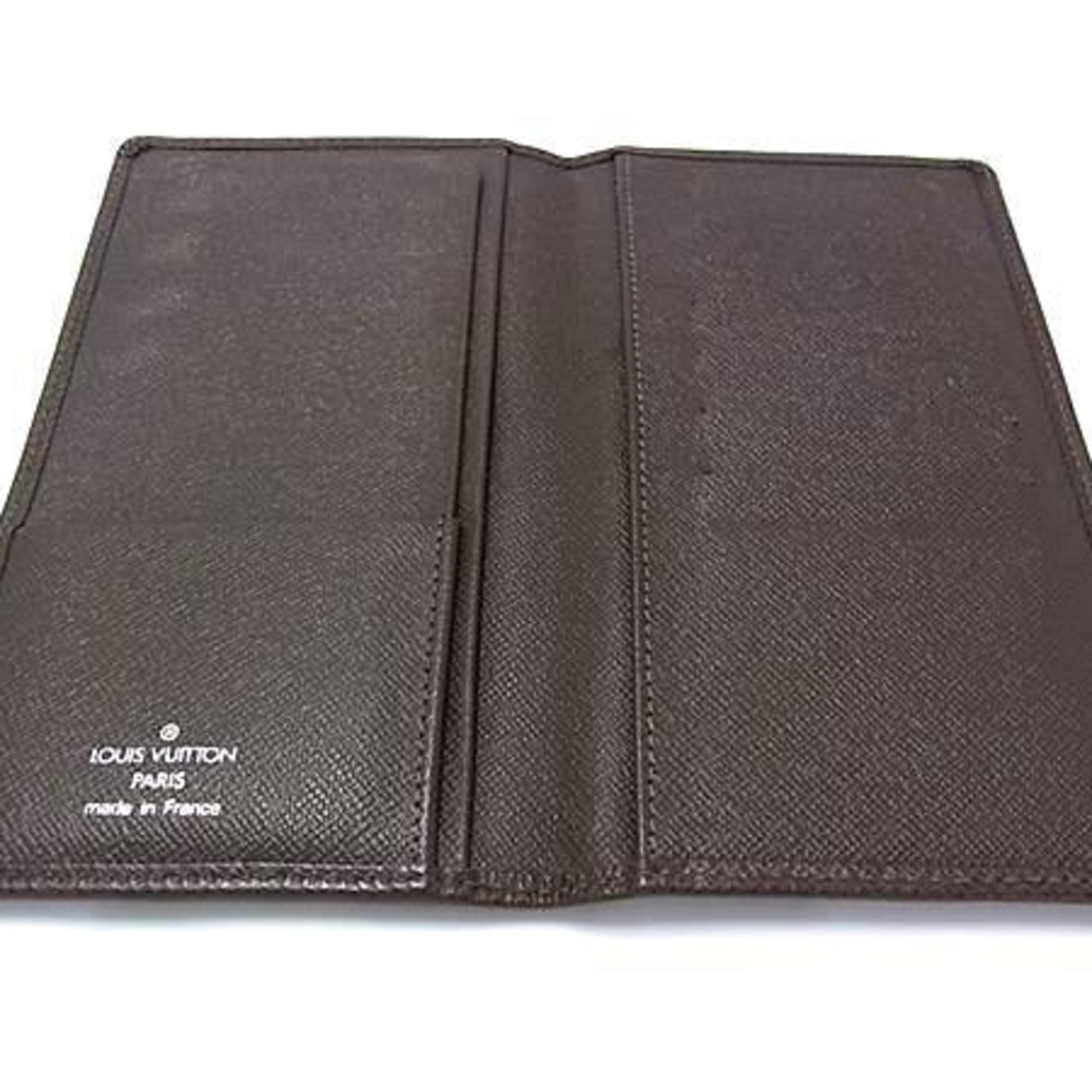 Louis Vuitton Brown Grizzly Taiga Leather Long Wallet (Bi-Fold) (Pre-Owned)