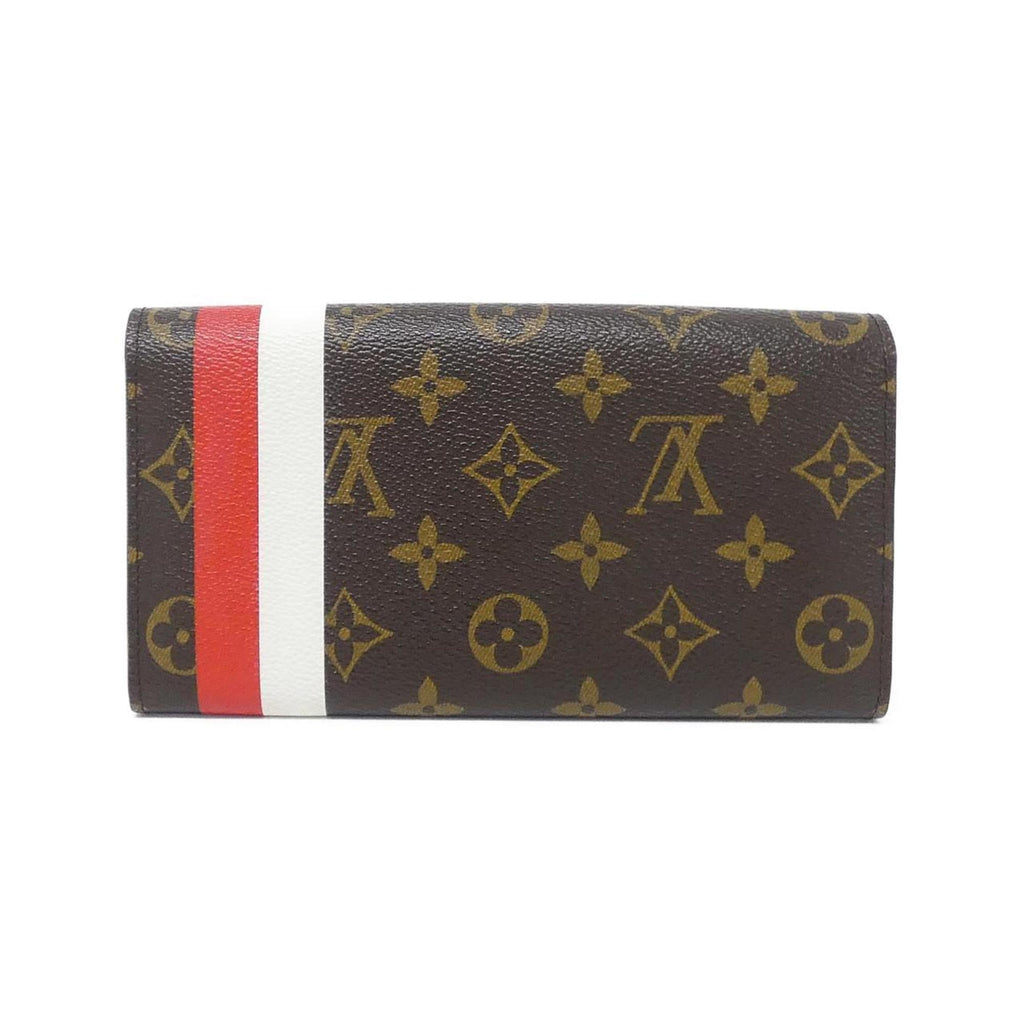 Louis Vuitton Marron Red Color Coated Canvas Long Wallet (Bi-Fold) (Pre-Owned)