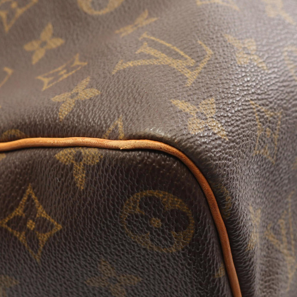 Louis Vuitton Brown Coated Canvas Leather Boston Bag (Pre-Owned)