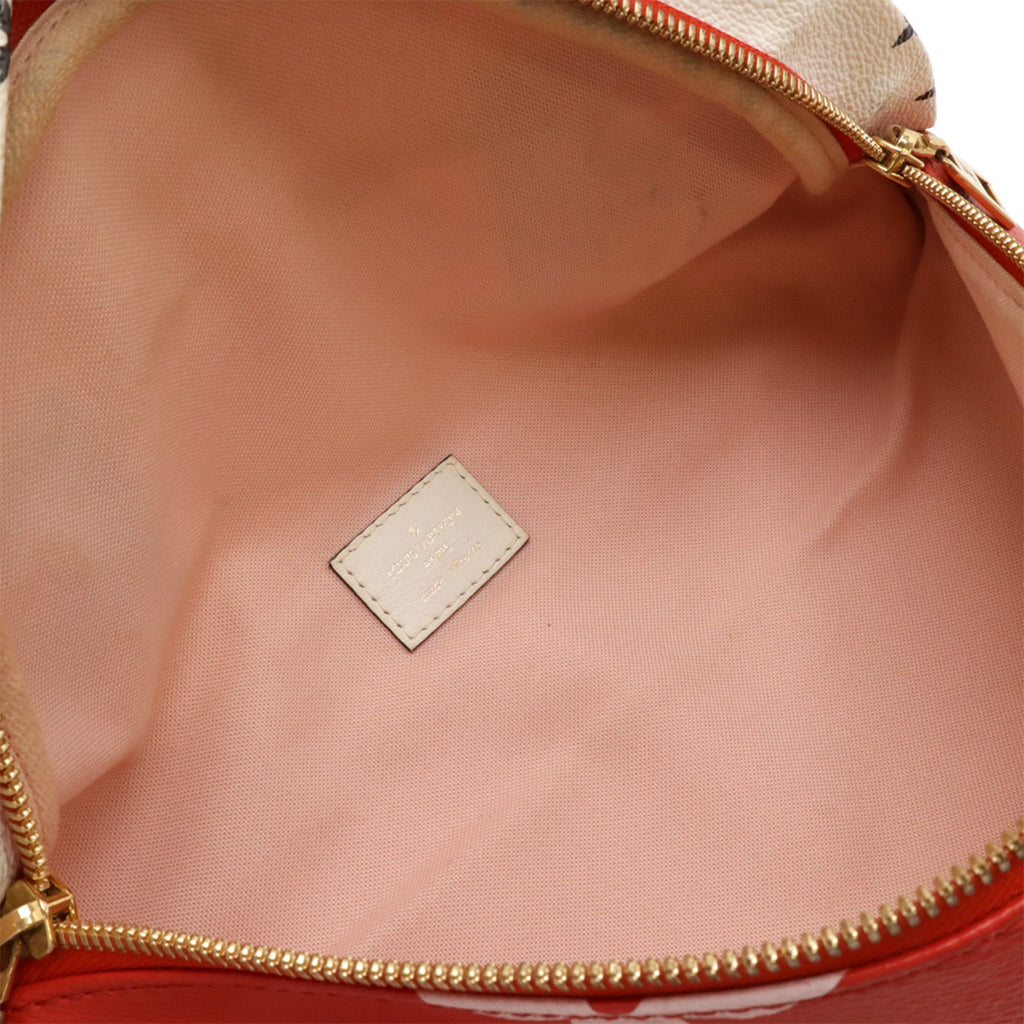 Louis Vuitton Pink Red Color Rouge White Pvc Coated Canvas Leather Fanny Pack (Pre-Owned)