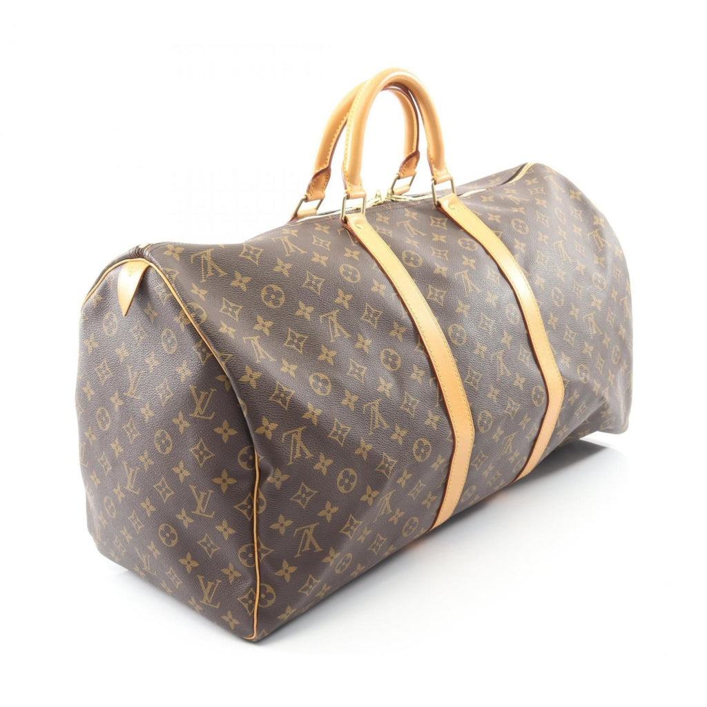 Louis Vuitton Brown Monogram Coated Canvas Leather Boston Bag (Pre-Owned)