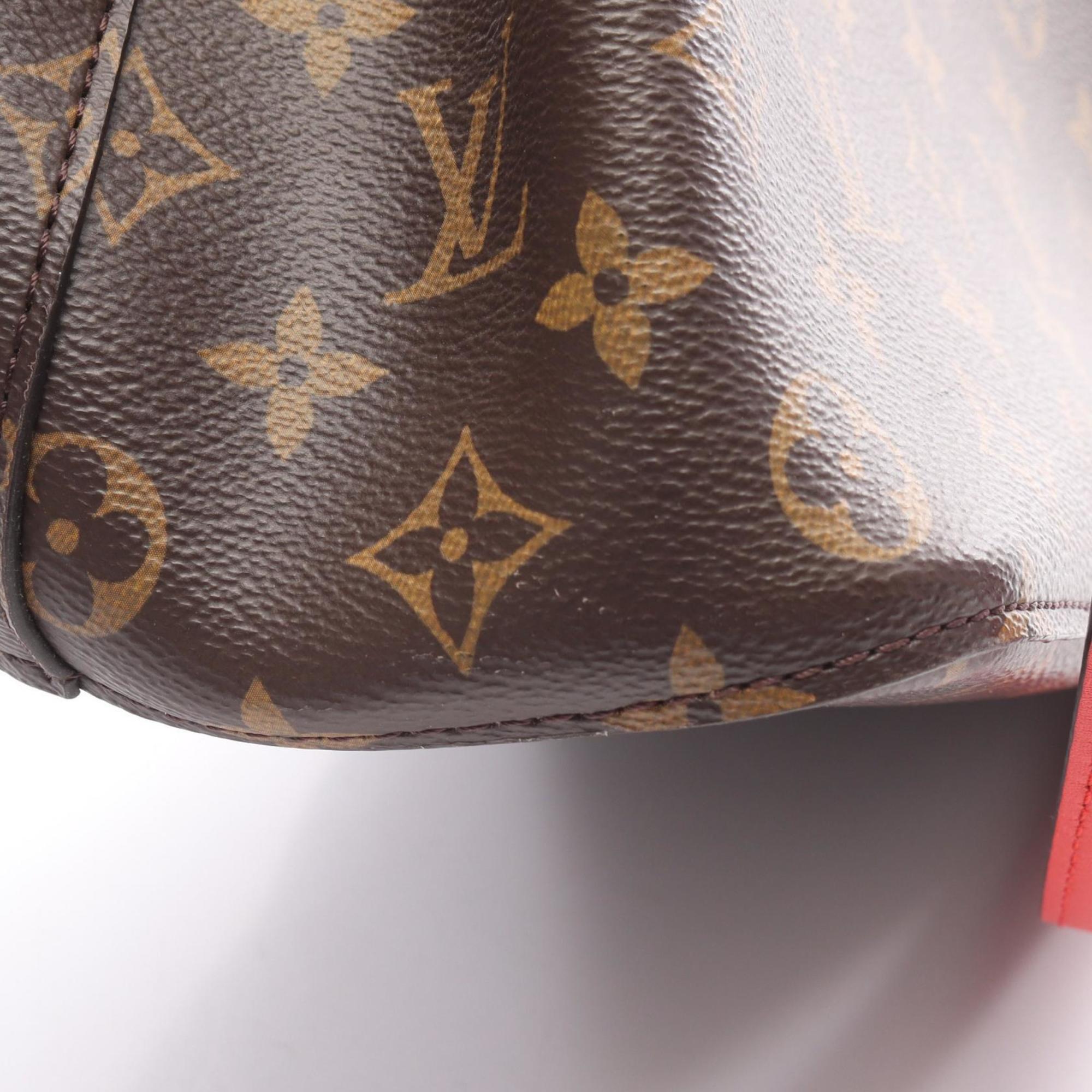 Louis Vuitton Brown Coquelicots Monogram Red Color Coated Canvas Leather Shoulder Bag (Pre-Owned)