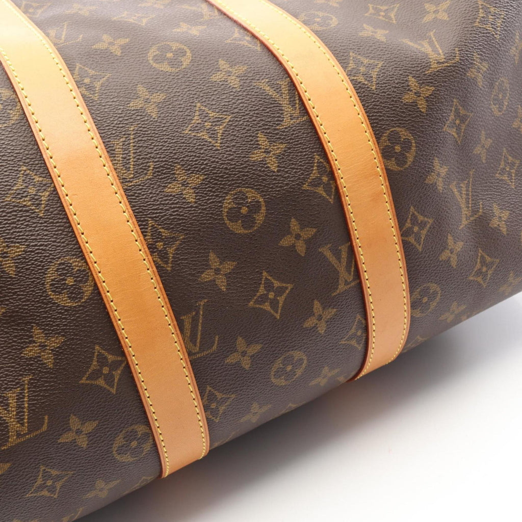Louis Vuitton Brown Coated Canvas Leather Boston Bag (Pre-Owned)