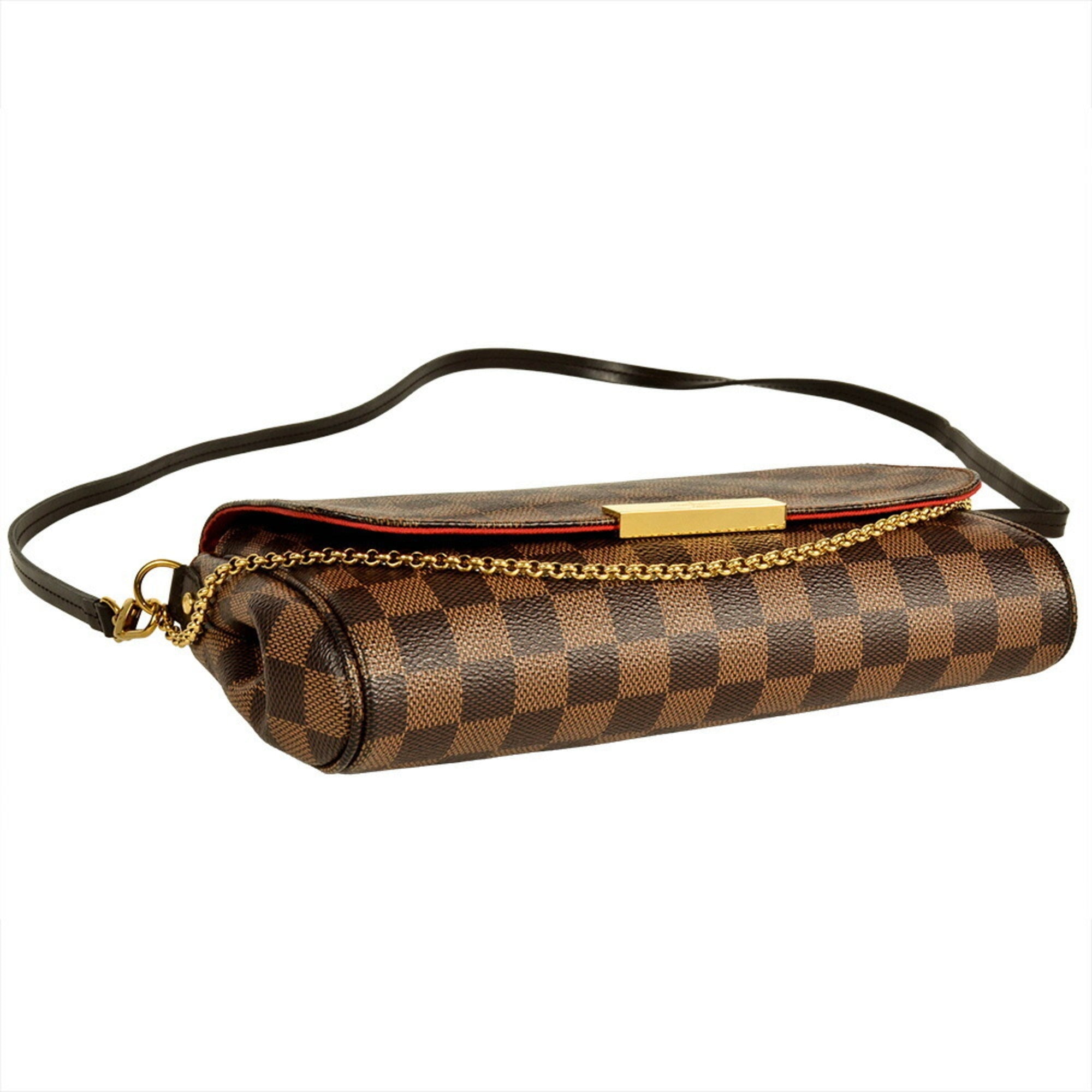 Louis Vuitton Damier Damier Canvas Ebene Leather Shoulder Bag (Pre-Owned)