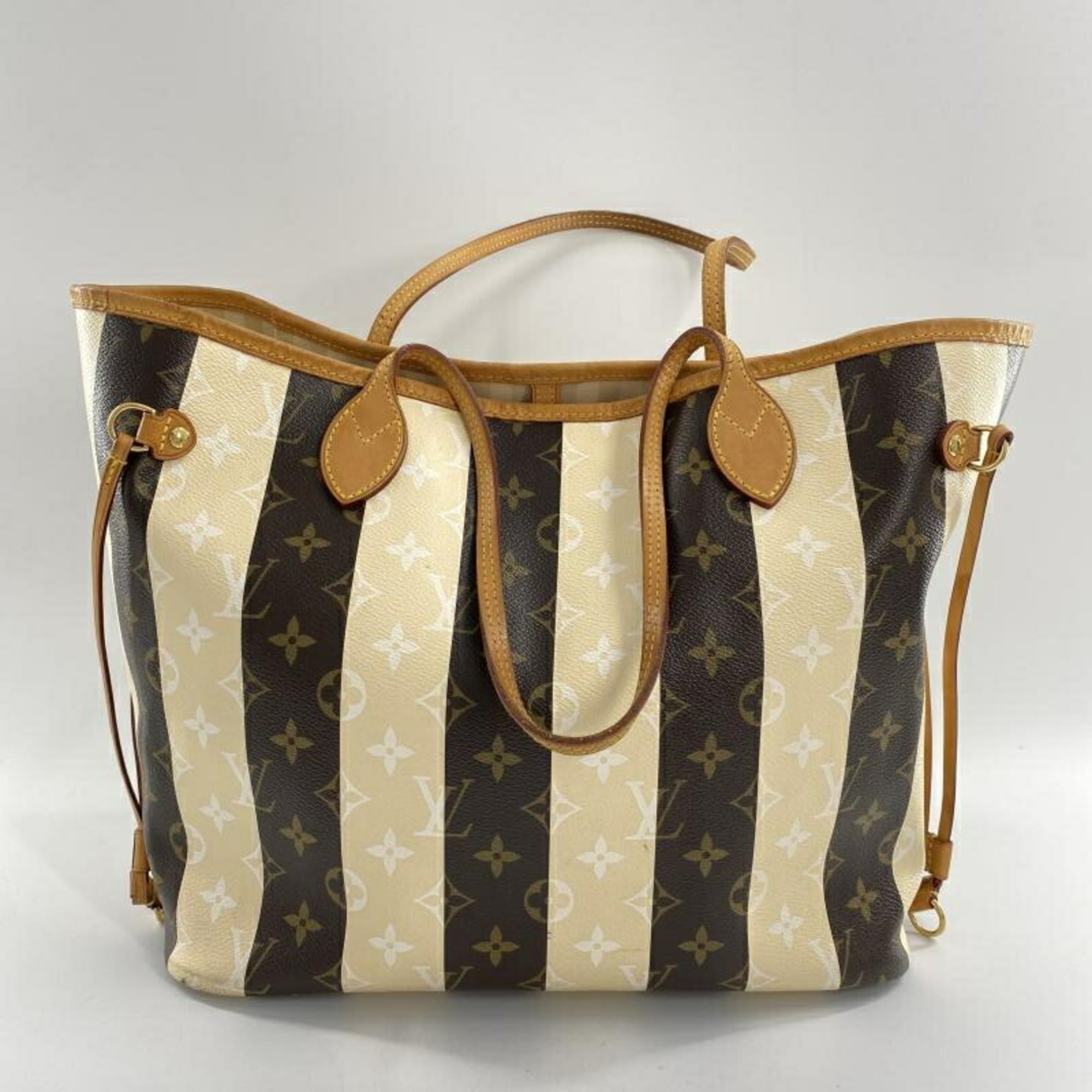 Louis Vuitton Beige Brown Monogram Rayures Tote Bag (Pre-Owned)