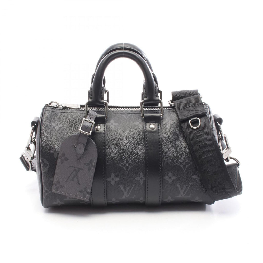 Louis Vuitton Black Gray Coated Canvas Leather Handbag (Pre-Owned)