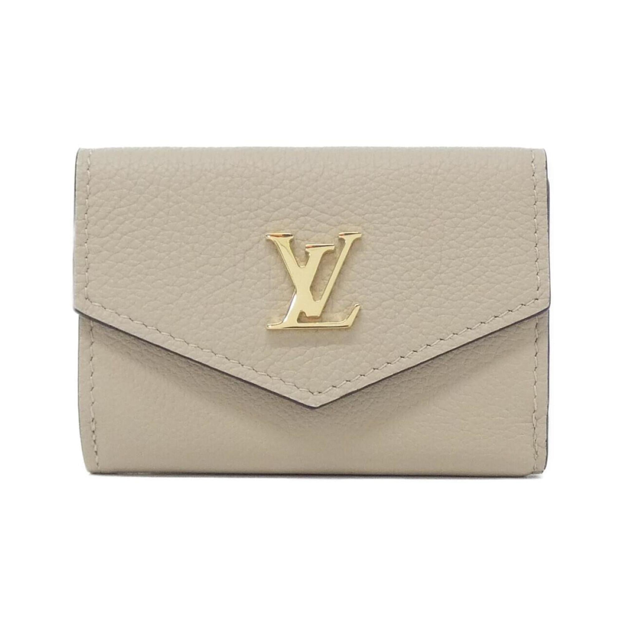 Louis Vuitton Grayish Leather Wallet (Tri-Fold) (Pre-Owned)