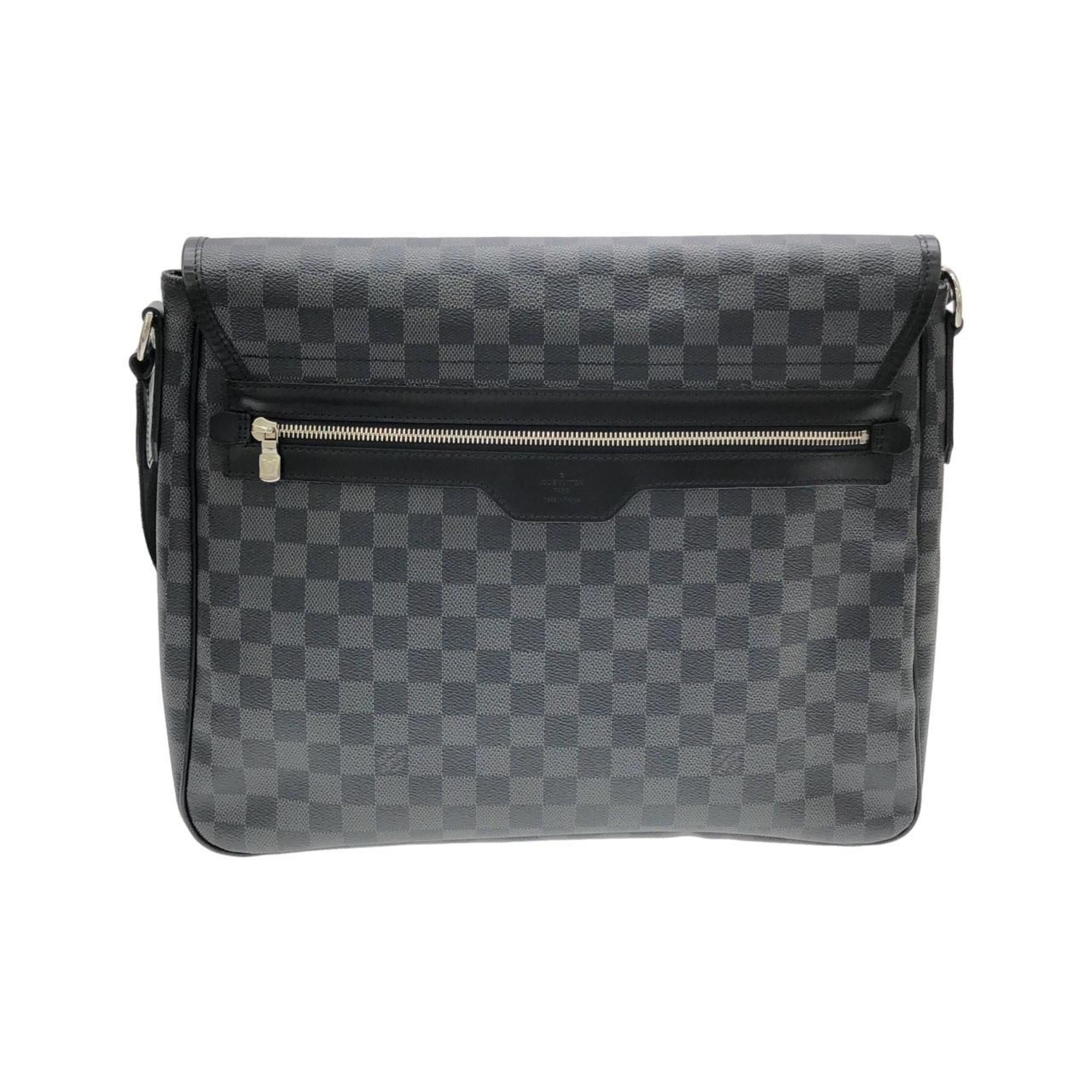 Louis Vuitton Dark Gray Graphite Gray Coated Canvas Shoulder Bag (Pre-Owned)