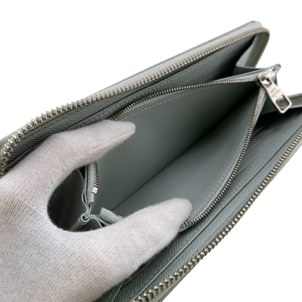 Louis Vuitton Gray Leather Long Wallet (Bi-Fold) (Pre-Owned)