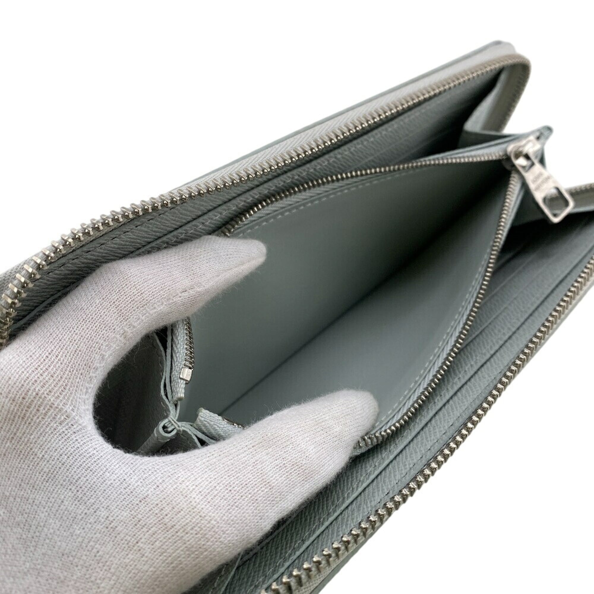 Louis Vuitton Gray Leather Long Wallet (Bi-Fold) (Pre-Owned)