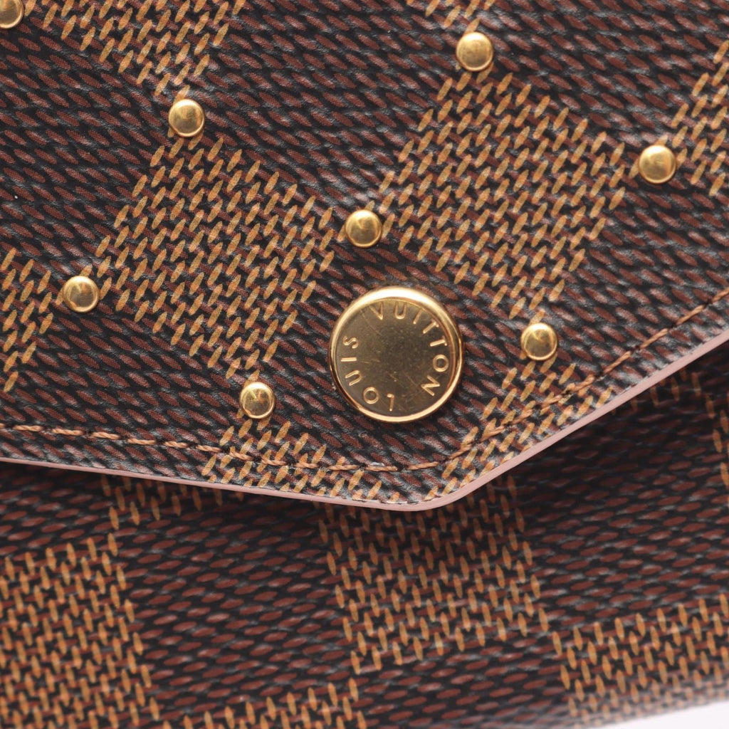 Louis Vuitton Brown Damier Canvas Pink Coated Canvas Long Wallet (Bi-Fold) (Pre-Owned)