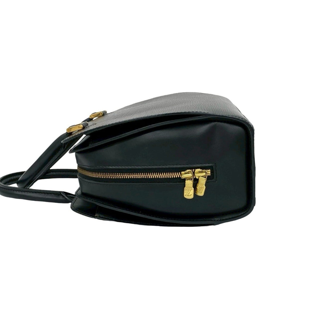 Louis Vuitton Black Leather Handbag Tote Bag (Pre-Owned)