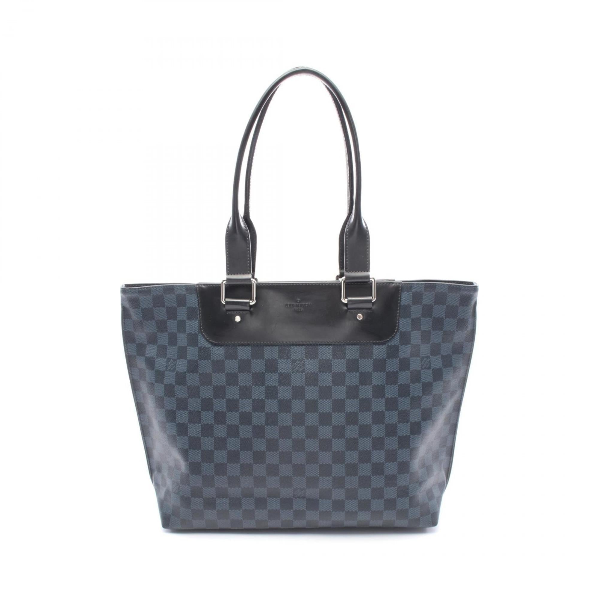 Louis Vuitton Black Navy Coated Canvas Tote Bag (Pre-Owned)