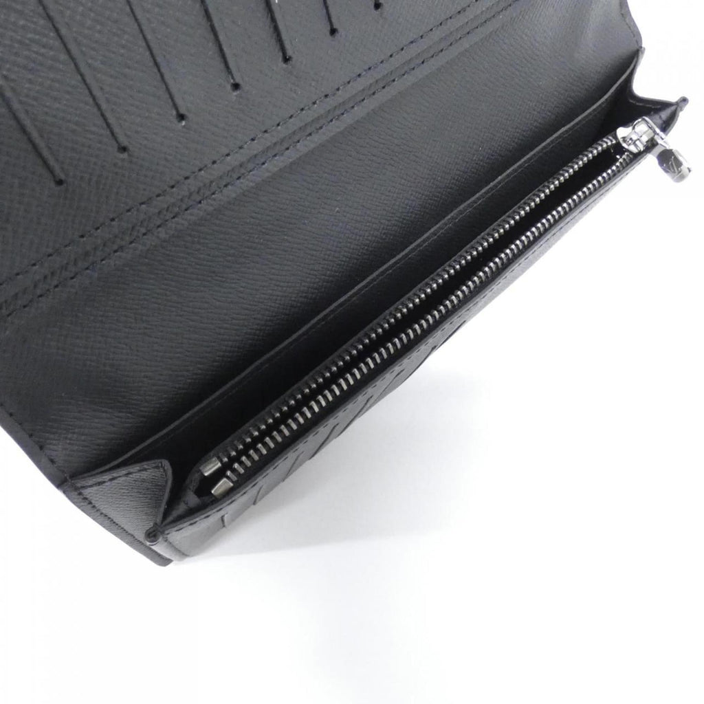 Louis Vuitton Black Coated Canvas Long Wallet (Bi-Fold) (Pre-Owned)