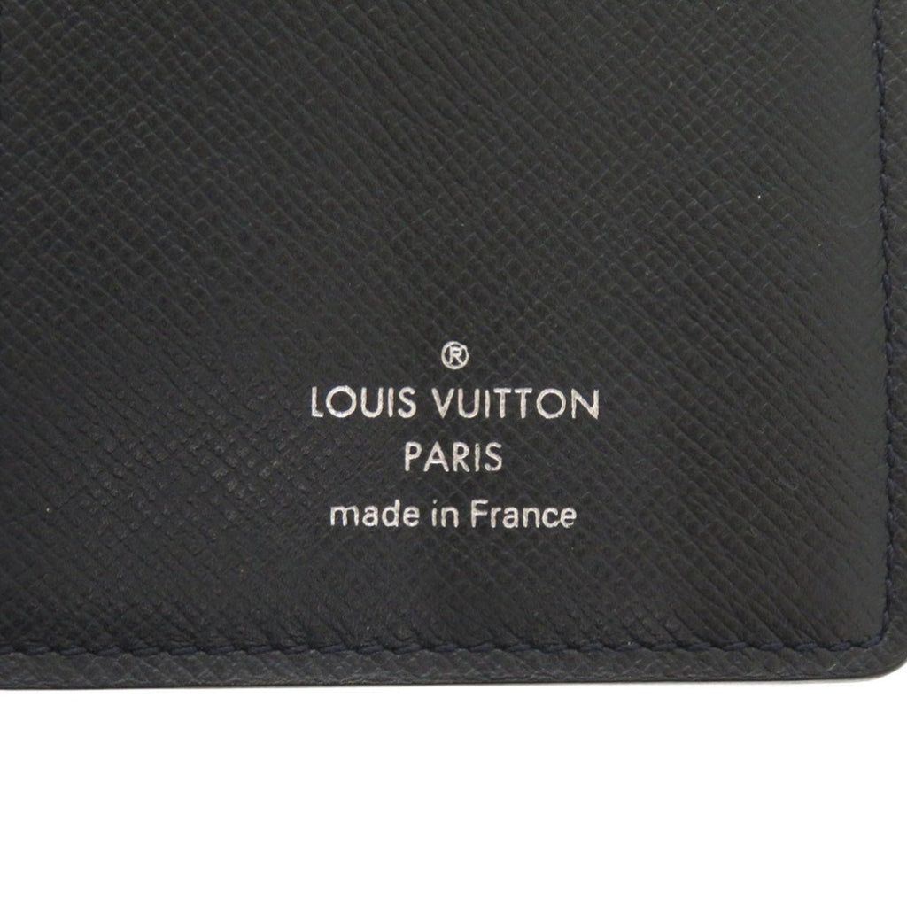 Louis Vuitton Navy Taiga Leather Long Wallet (Bi-Fold) (Pre-Owned)
