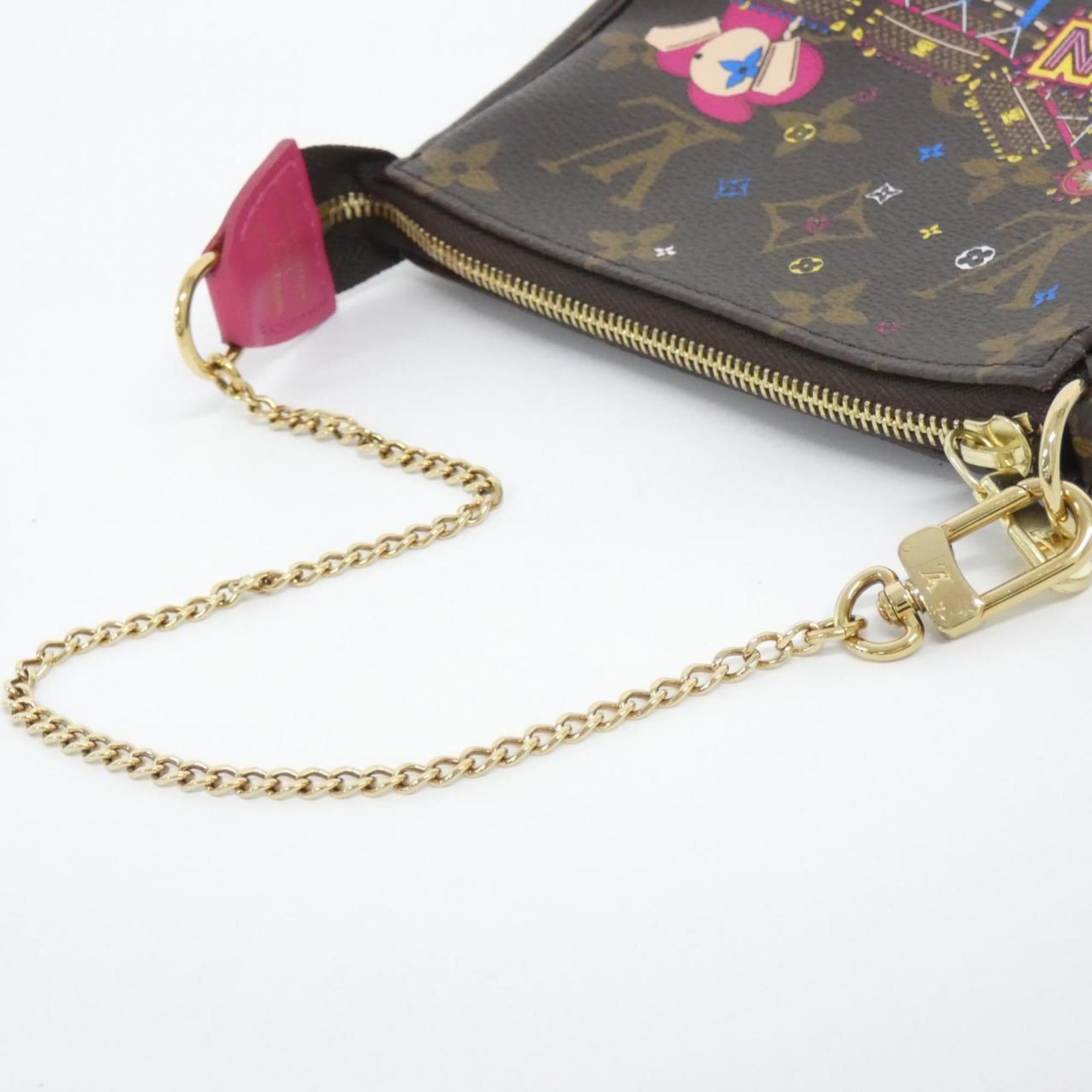 Louis Vuitton Marron Coated Canvas Pochette Pouch (Pre-Owned)